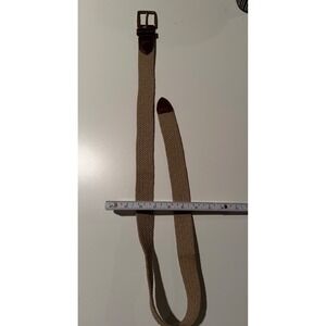 Dockers Mens Braided Stretch Belt Khaki Tan Brown Leather Trim Size 40 11DK0323